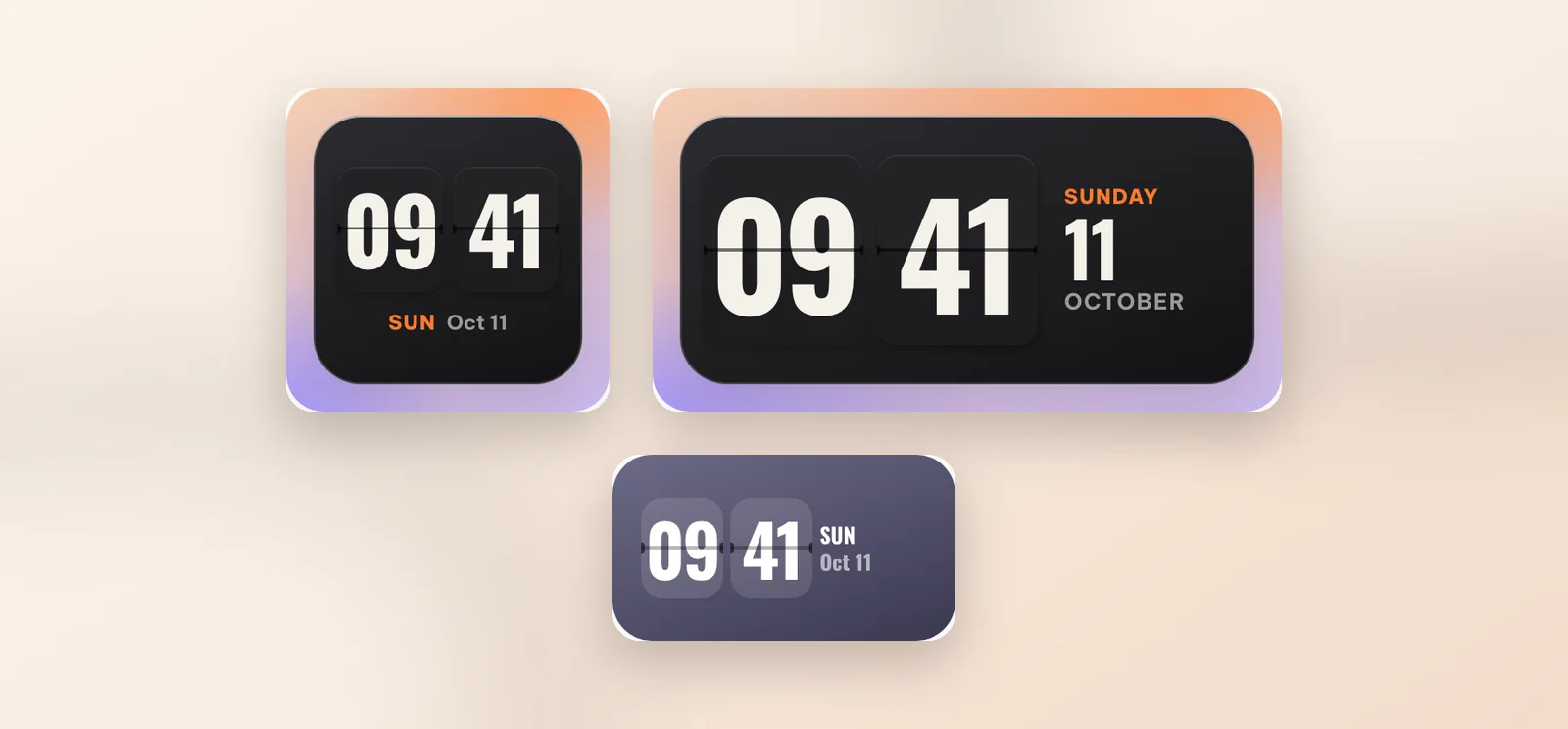 The Flip classic widget in small and medium sizes and as an iPhone Lock Screen widget